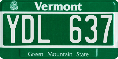 VT license plate YDL637