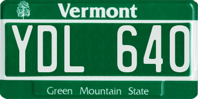 VT license plate YDL640