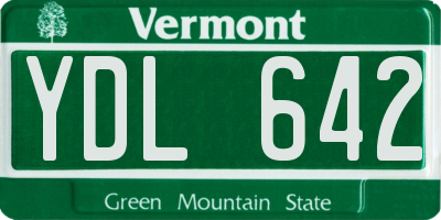VT license plate YDL642