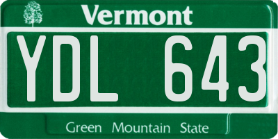 VT license plate YDL643