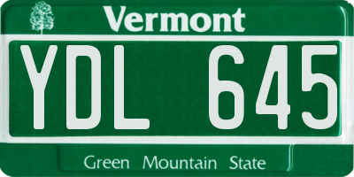 VT license plate YDL645