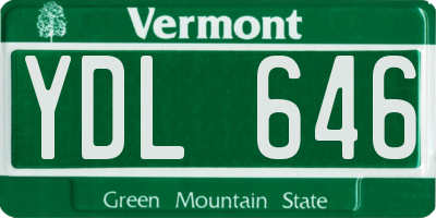 VT license plate YDL646