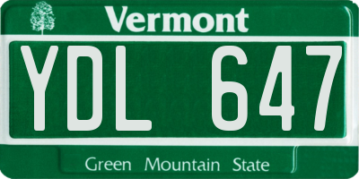 VT license plate YDL647