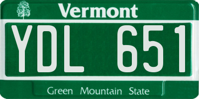 VT license plate YDL651