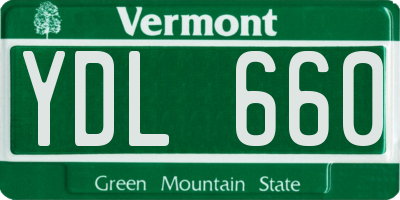 VT license plate YDL660