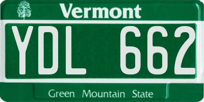 VT license plate YDL662