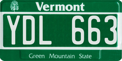 VT license plate YDL663