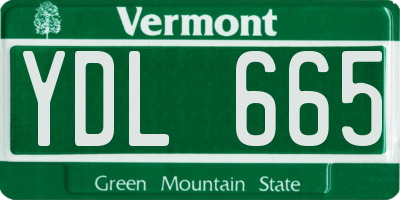 VT license plate YDL665