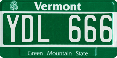 VT license plate YDL666