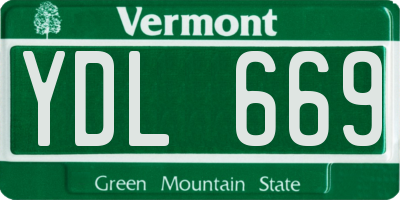 VT license plate YDL669