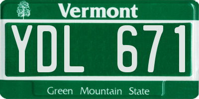 VT license plate YDL671