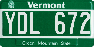 VT license plate YDL672