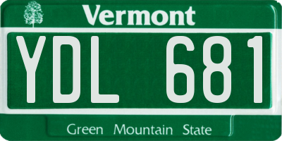 VT license plate YDL681