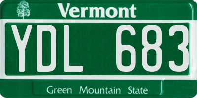 VT license plate YDL683