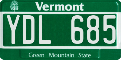 VT license plate YDL685