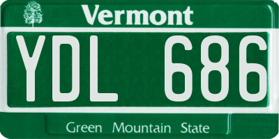 VT license plate YDL686