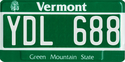 VT license plate YDL688