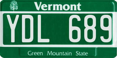 VT license plate YDL689