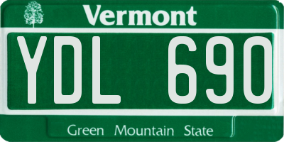 VT license plate YDL690