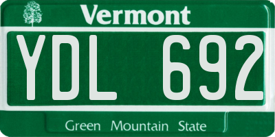 VT license plate YDL692