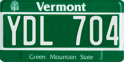 VT license plate YDL704