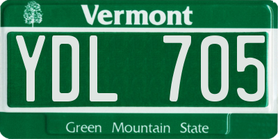 VT license plate YDL705