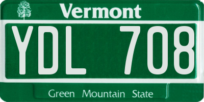 VT license plate YDL708