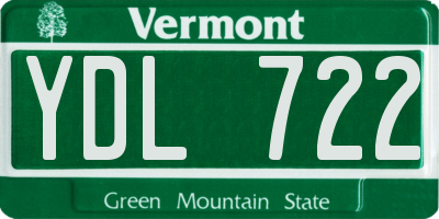 VT license plate YDL722
