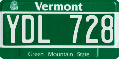 VT license plate YDL728