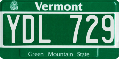 VT license plate YDL729
