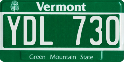 VT license plate YDL730