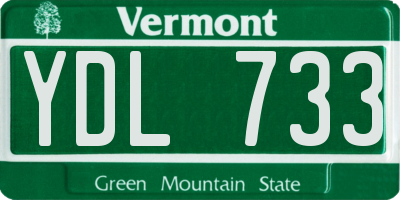 VT license plate YDL733