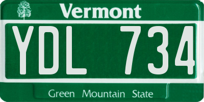 VT license plate YDL734