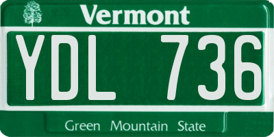 VT license plate YDL736