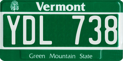 VT license plate YDL738