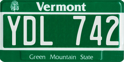 VT license plate YDL742