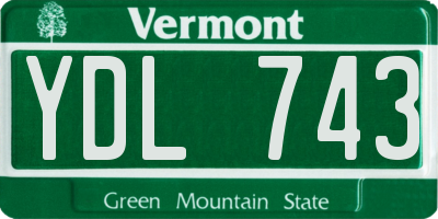 VT license plate YDL743