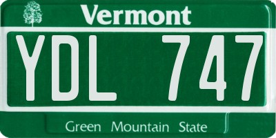 VT license plate YDL747