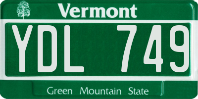 VT license plate YDL749