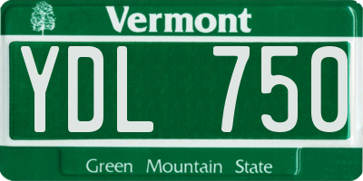 VT license plate YDL750