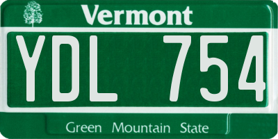 VT license plate YDL754
