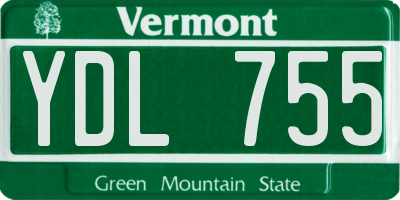 VT license plate YDL755