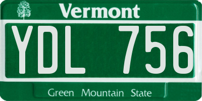 VT license plate YDL756