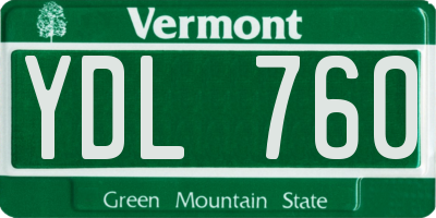 VT license plate YDL760