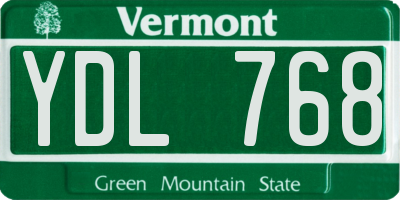 VT license plate YDL768