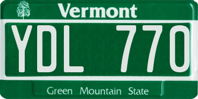 VT license plate YDL770