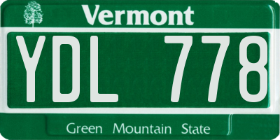 VT license plate YDL778