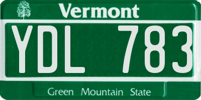 VT license plate YDL783