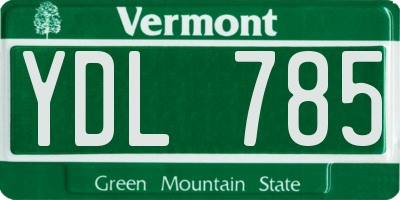 VT license plate YDL785