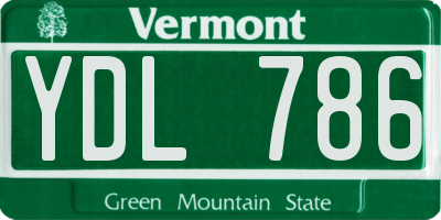 VT license plate YDL786